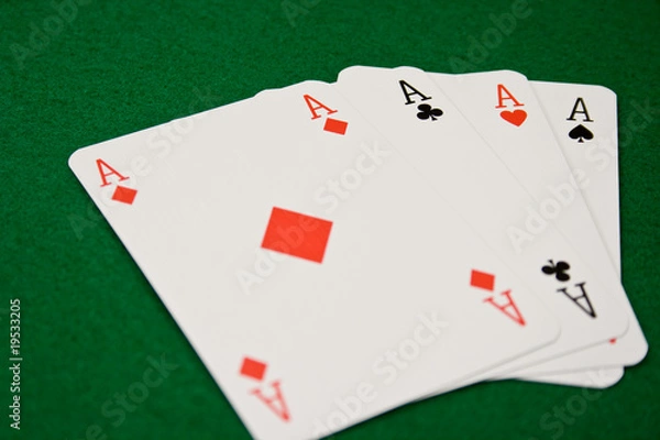 Obraz Four Aces on Green Felt