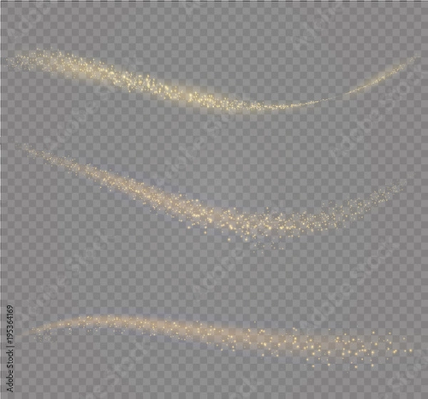 Fototapeta A set of lightning Magic and bright light effects. Vector illustration. Discharge electric current. Charge current. Natural phenomena. Energy effect illustration. Bright light flare and sparks