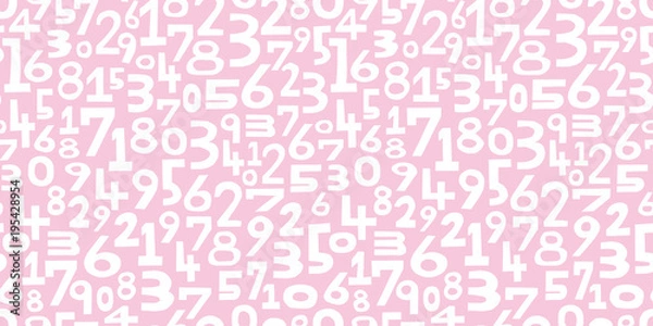 Fototapeta Numbers background. Seamless pattern.Vector. 数字のパターン