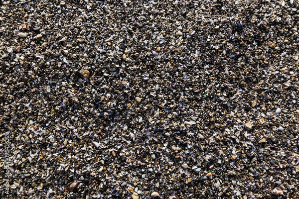 Obraz Wet sea pebbles and broken shell.