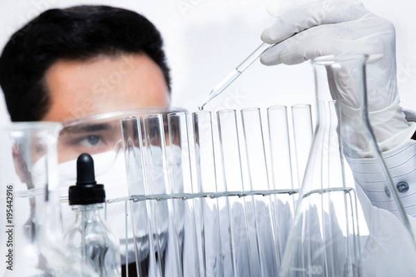 Fototapeta Scientists are experimenting.