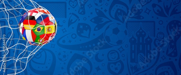 Obraz kolorowa piłka w bramce