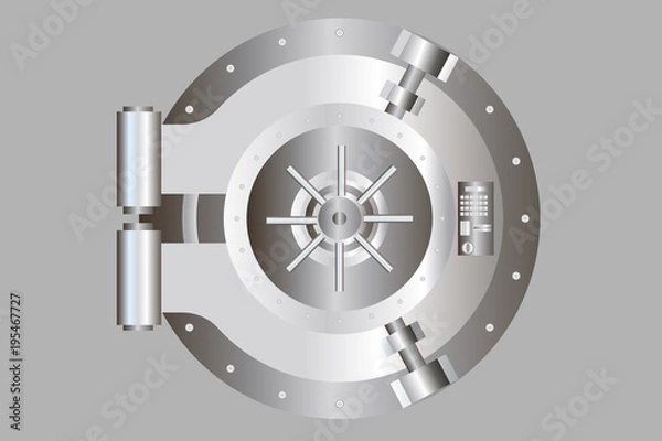 Fototapeta Bank door illustration. Vector vault door.