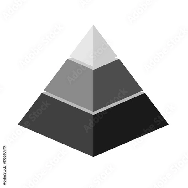 Obraz Abstract 3D digital business Infographic.  pyramid, work plan