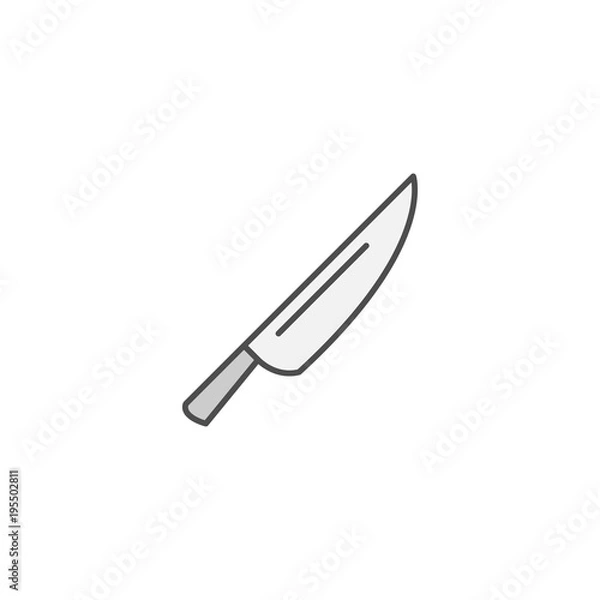 Fototapeta Knife icon. Kitchen appliances for cooking Illustration. Simple thin line style symbol.