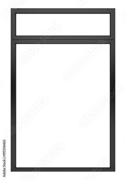 Fototapeta black metallic window isolated on white background