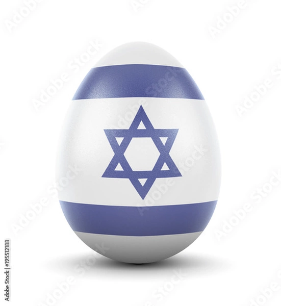Fototapeta The flag of Israel on a very realistic rendered egg.(series)