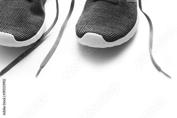 Fototapeta Sport shoe / A shoe is an item of footwear intended to protect and comfort the human foot while the wearer is doing various activities.