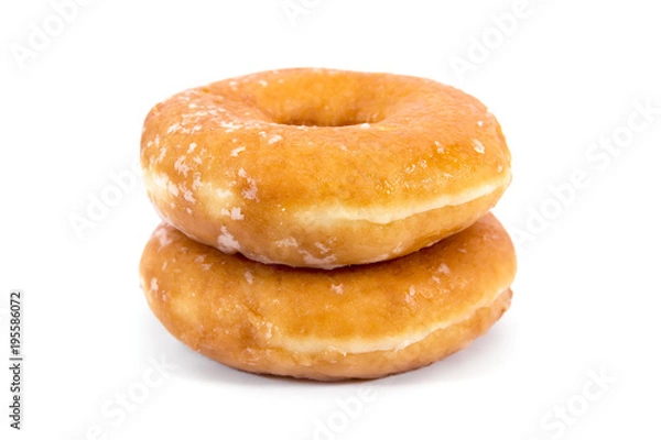 Fototapeta To jest dwa brązowe pączki z cukrem na białym tle