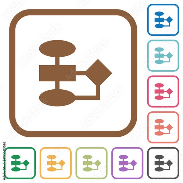 Fototapeta Flowchart simple icons