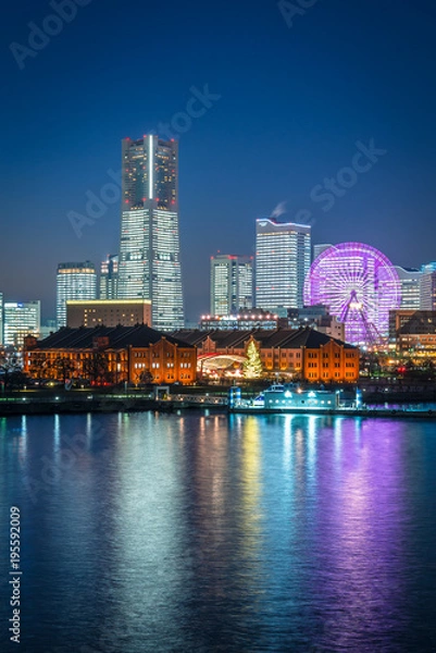 Obraz 横浜みなとみらい全館ライトアップの夜景10