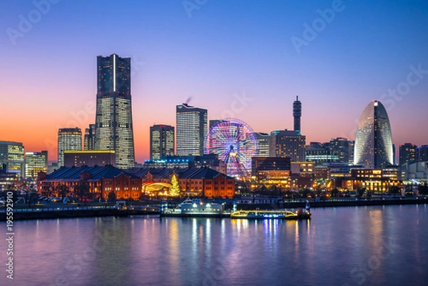 Fototapeta 横浜みなとみらい全館ライトアップの夜景６