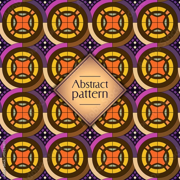 Fototapeta Abstract geometric retro seamless pattern. Vector background.