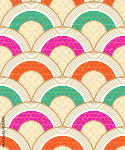 Obraz Seamless Japanese Style Scallop Wave Pattern