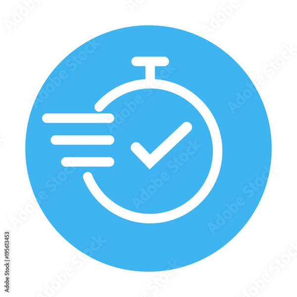 Obraz chronometer, fast service thin line icon, blue and white color, isolated