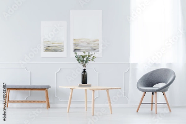 Fototapeta Posters in bright living room