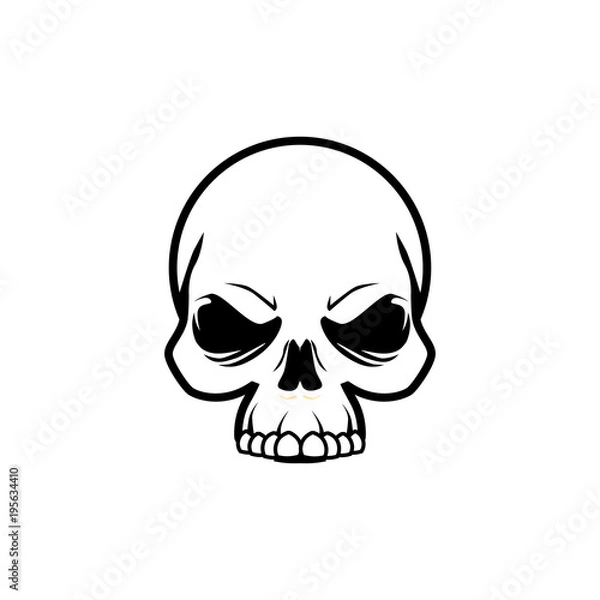 Fototapeta Skull Bones Head Line Vector
