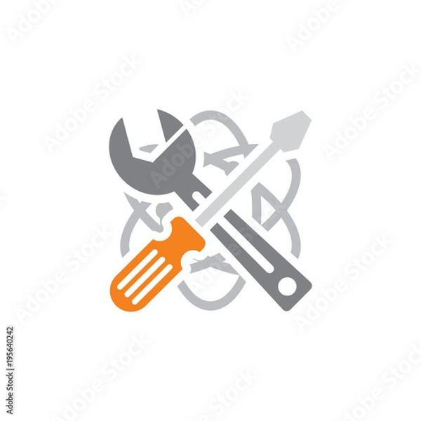 Fototapeta Atom Repair Logo Icon Design