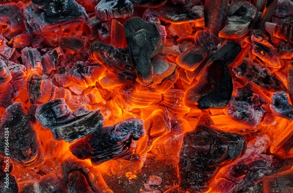 Obraz Burning Coals. Background. Close-Up.