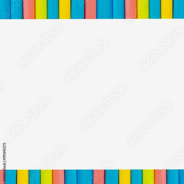 Obraz multi  Colorful pipe with copy space for your text on white background. / education, creativity and feeling happy