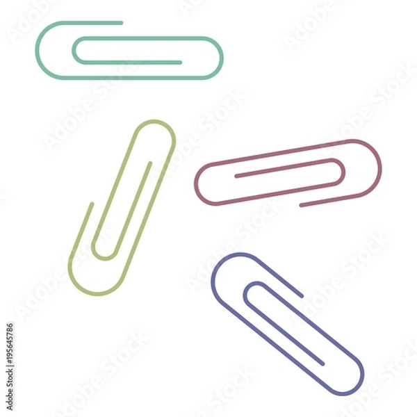Obraz Paper clip icon, flat style