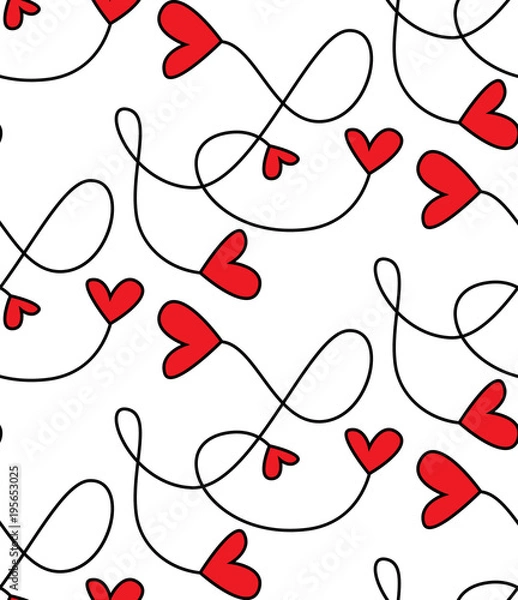 Fototapeta Seamless Vector Patterns Branches With Hearts
