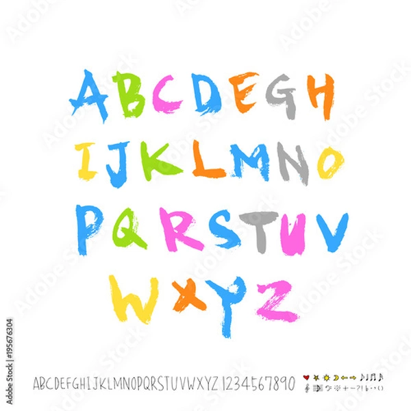 Fototapeta 벡터 문자 / 손으로 쓴 글씨체