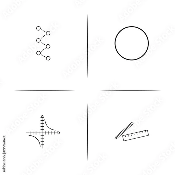 Fototapeta Education And Science simple linear icon set.Simple outline icons