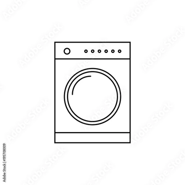 Obraz  Washer vector icon. Washing machine outline icon.