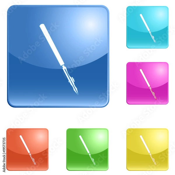 Fototapeta vector icons of ruling pen