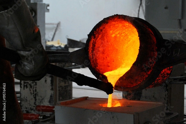 Obraz Casting a metal sculpture