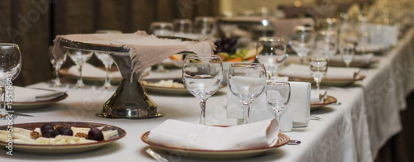 Obraz served table in a cafe or restaurant