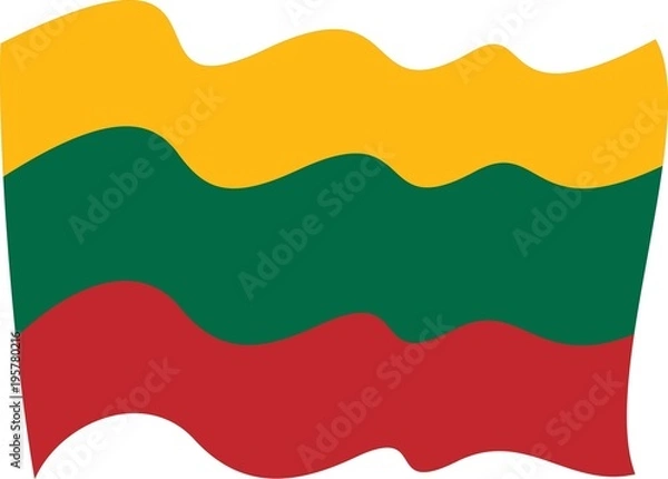 Fototapeta waves Flag of Lithuania-3d rendered and waving flag of lithuania
Vector illustration waving flag of Lithuania icon. Lithuania flag button isolated on white background
