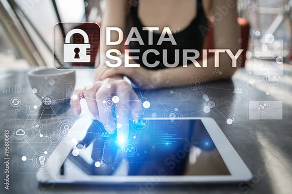 Fototapeta Cyber security, Data protection, information safety and encryption. internet technology and business concept.