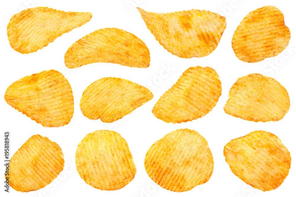 Obraz Orange pepper potato chips collection