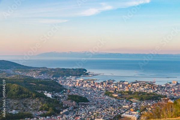Obraz 夕暮れ時の景色 北海道小樽市天狗山