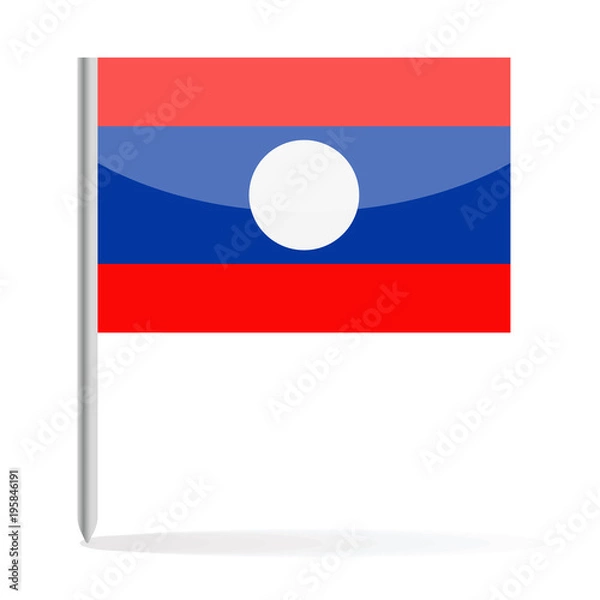 Obraz Laos Flag Pin Vector Icon