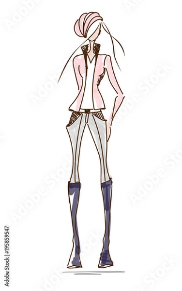 Fototapeta Jacket-sketch-pencil