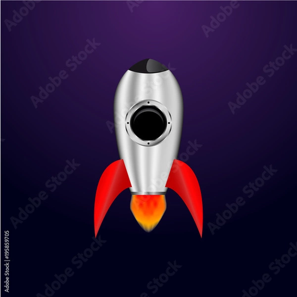 Fototapeta Space rocket, Creative idea, Rocket background