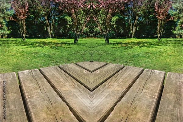 Obraz bench and ceramic cup base