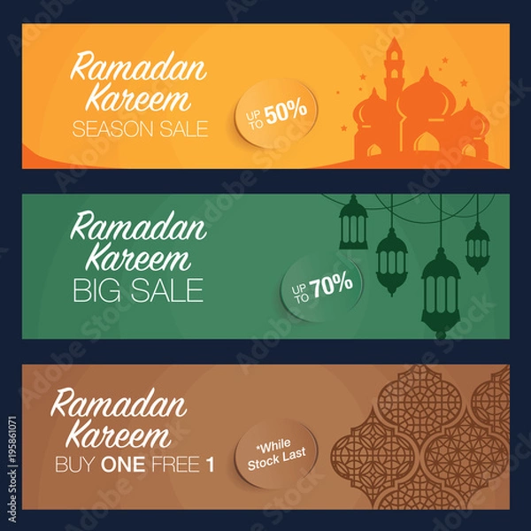 Fototapeta Ramadan promotional banner design