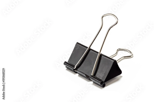 Fototapeta Paper clip isolate white background.