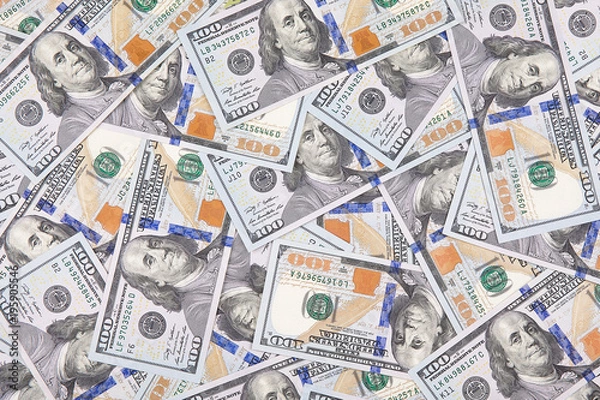 Fototapeta One hundred dollars abstract background or texture.