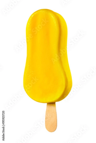 Fototapeta Yellow ice pop isolated