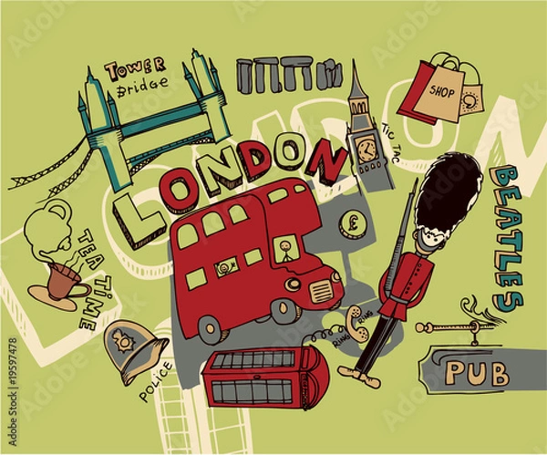 Obraz london doodles