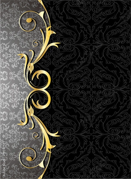 Obraz vintage gold floral