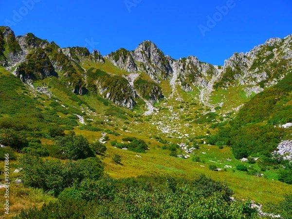 Obraz 千畳敷カール。中央アルプス。駒ケ根　長野　日本。９月中旬。