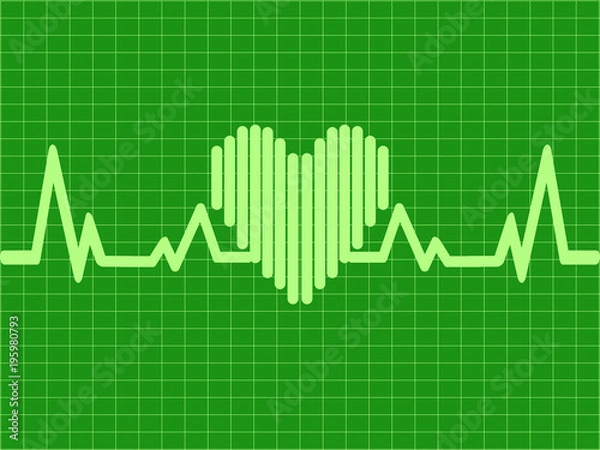 Obraz green heartbeat background
