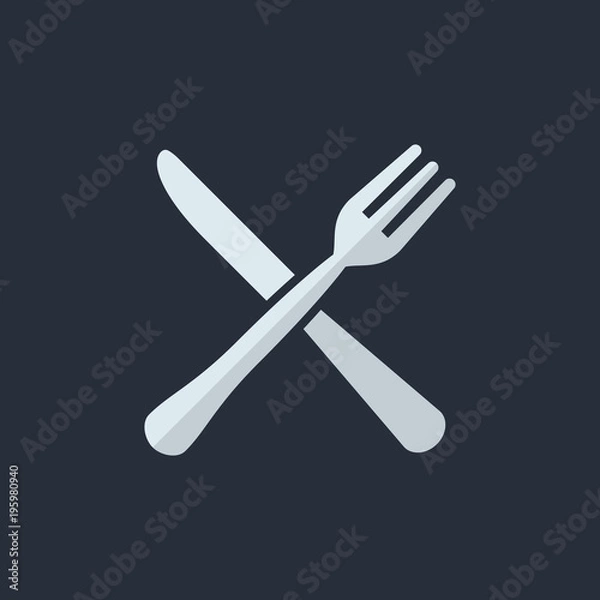 Obraz Fork & Knife Restaurant Vector Icon