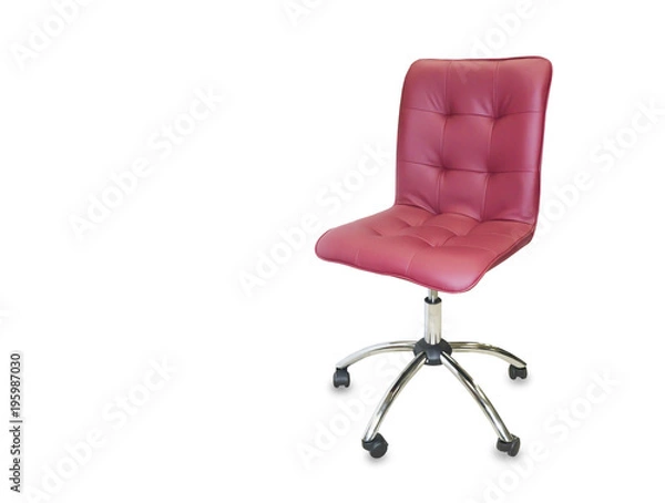 Obraz The office chair from red leather. Isolated